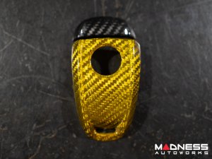 Alfa Romeo Giulia Key Fob Cover - Carbon Fiber - Yellow Candy Main/ Black Accents Alfa Romeo Giulia Key Fob Cover - Carbon Fiber - Yellow Candy Main/ Black Accents